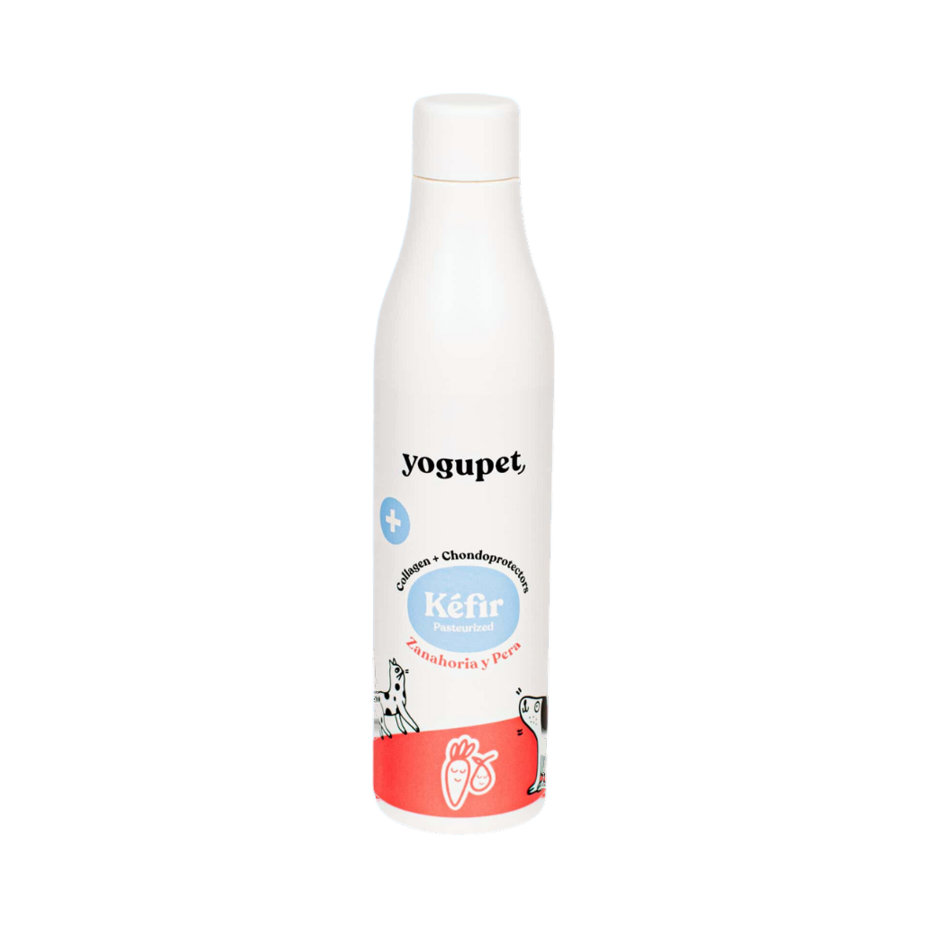 Bouteille blanche Kéfir à étiquette rouge
