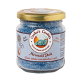 Bocal en verre de flocons bleus, étiquette Mermaid Dust