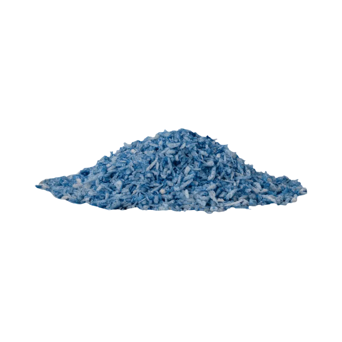 Tas de flocons de coco bleus à la spiruline