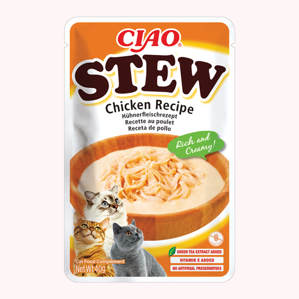 Plat mijoté pour chat au poulet CIAO Stew – Inaba – 40 g