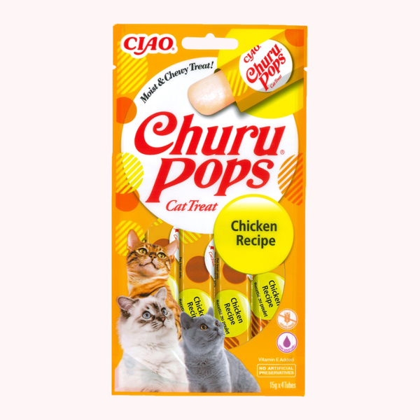 Churu Pops pour chat au poulet – Inaba – 4 × 15 g