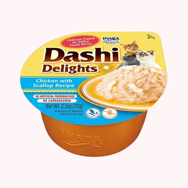 Bouillon pour chat poulet & Saint-Jacques Dashi Delights – Inaba – 70 g