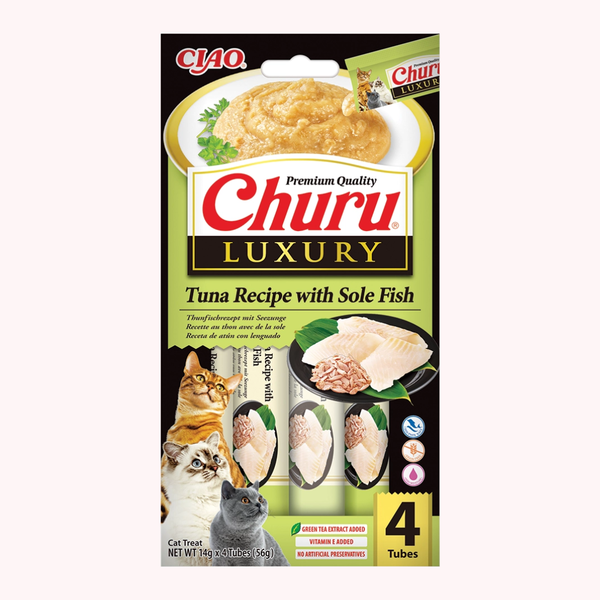 Churu Luxe pour chat thon & sole – Inaba – 4 × 14 g
