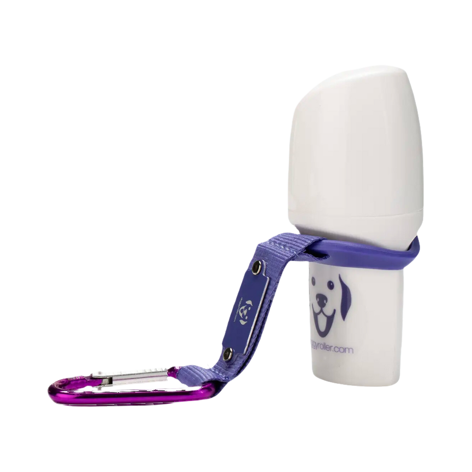 Rouleau blanc avec son mousqueton violet