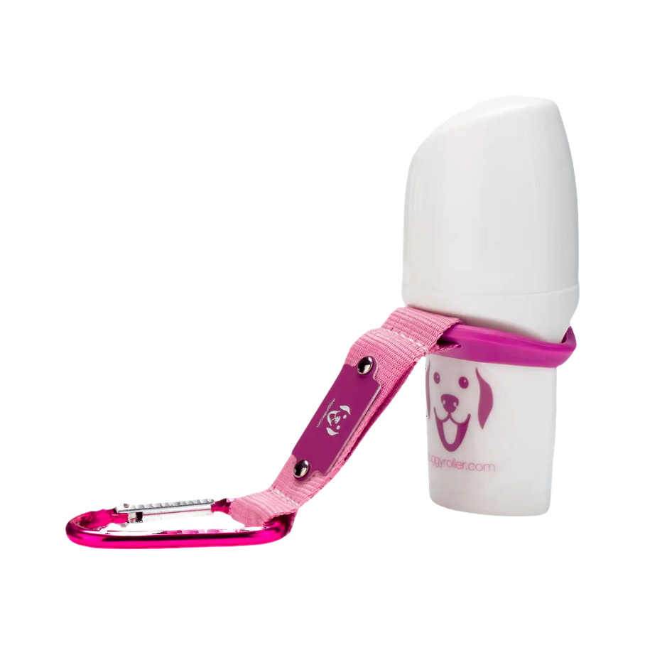 Rouleau blanc avec son mousqueton rose