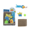 Blister avec griffoir, peluche Alien, jouet à plumes et balle