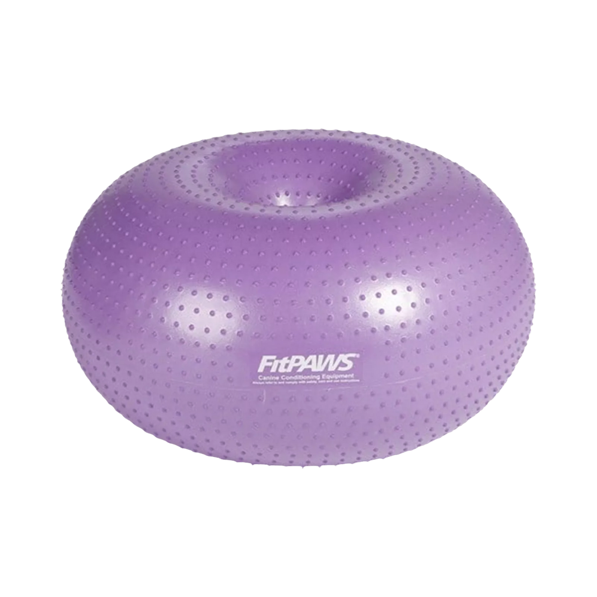 Balle violette en forme de beignet sur socle