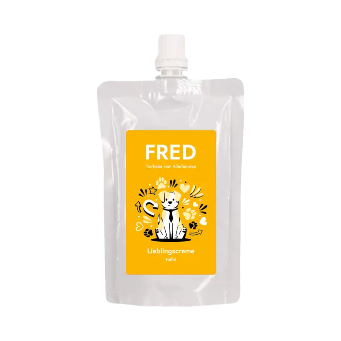 Gourde souple Fred à étiquette jaune avec bouchon