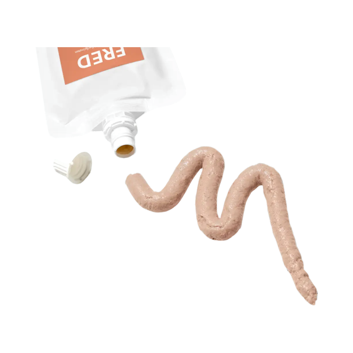 Crème rosée sortant de la gourde ouverte