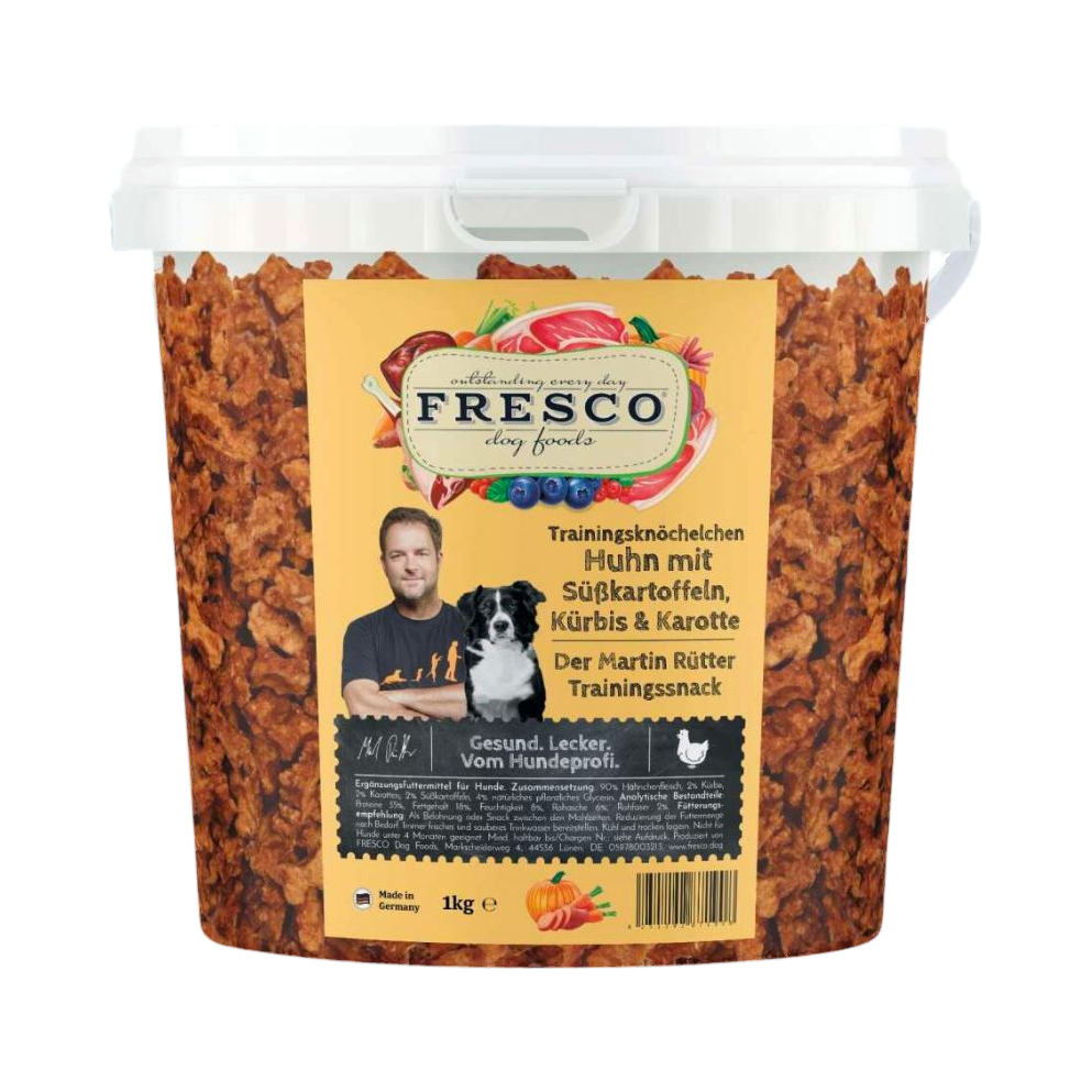Seau transparent Fresco rempli de bouchées orangées
