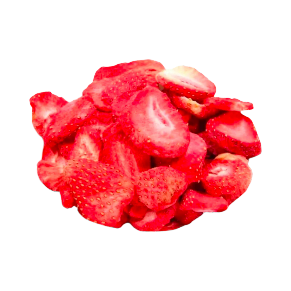 Tranches de fraises lyophilisées en vrac
