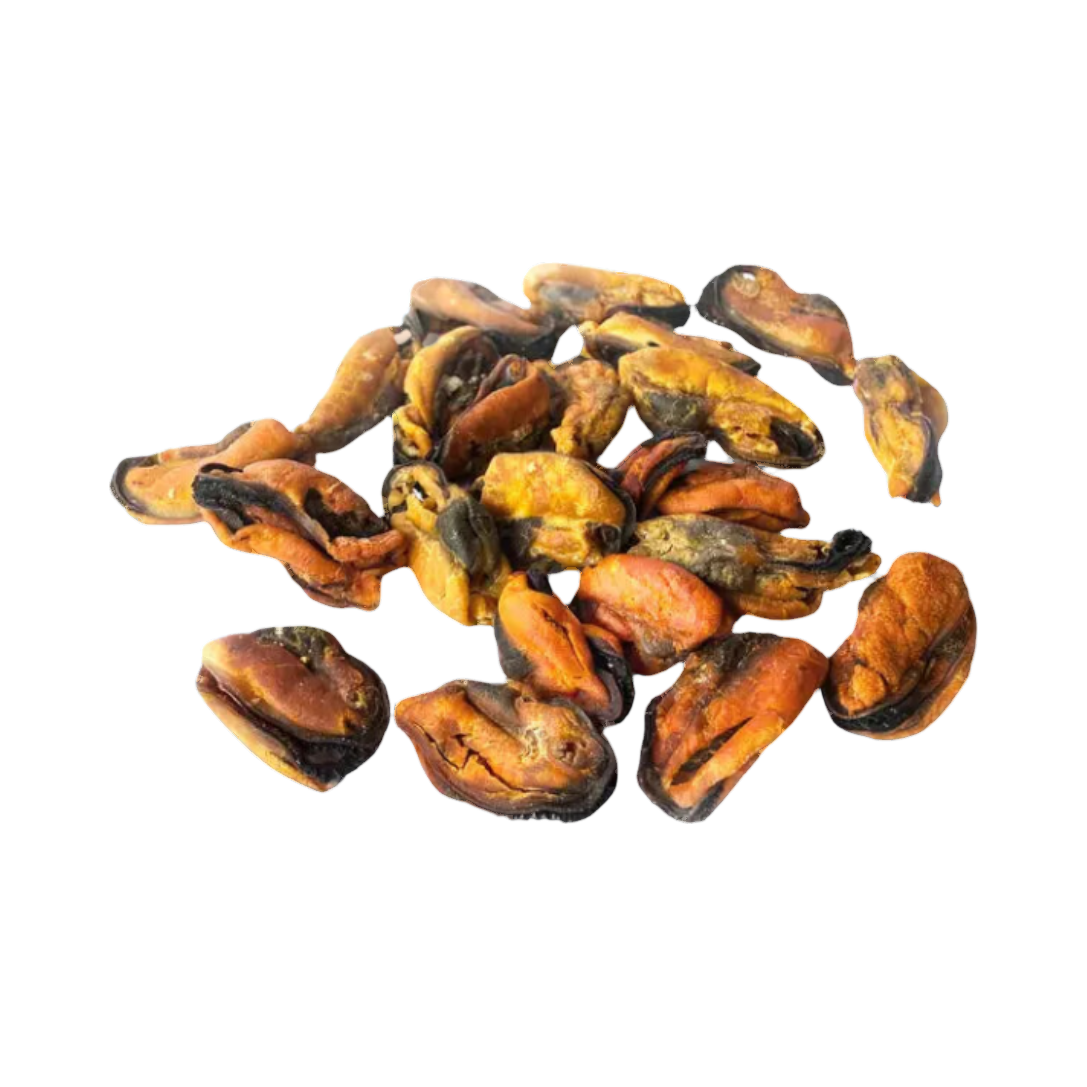 Tas de moules séchées entières dans leur coquille