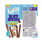 Recto et verso du sachet WOW Soft Sticks saumon