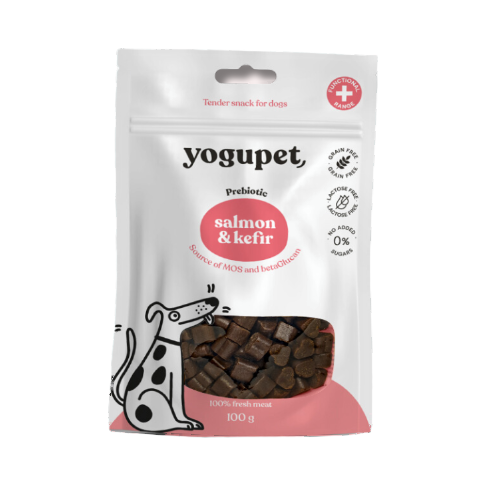 Sachet blanc à étiquette rose salmon & kefir