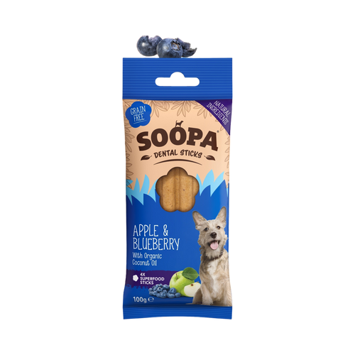 Paquet Soopa Dental Sticks Apple & Blueberry bleu