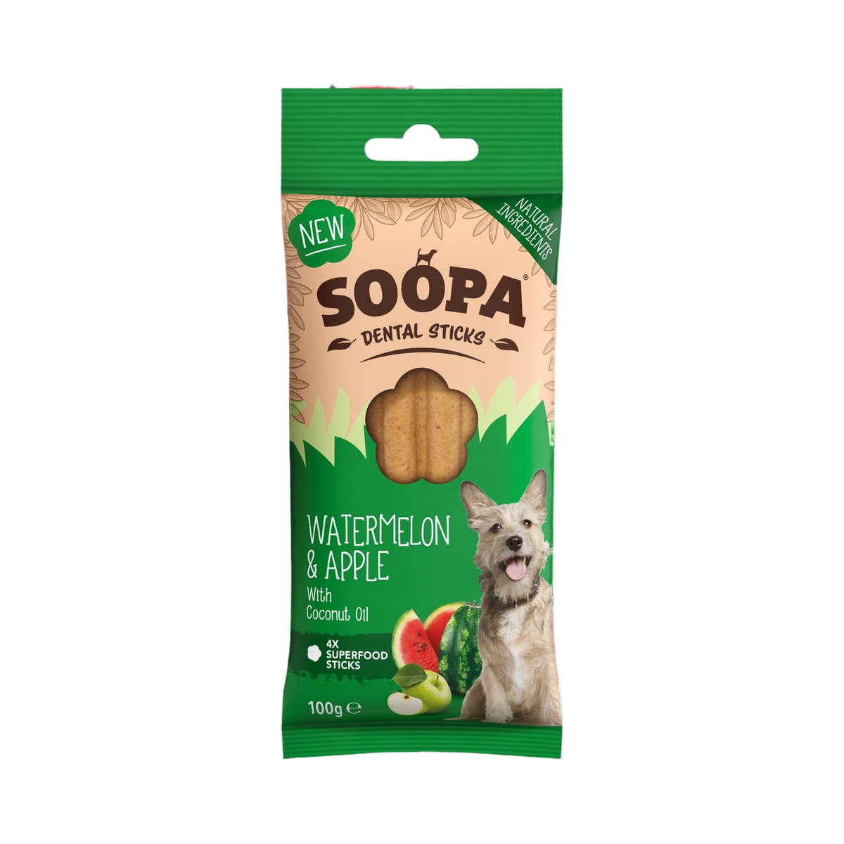 Paquet Soopa Dental Sticks Watermelon & Apple vert