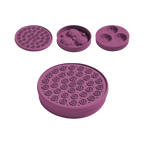 Coloris prune avec tapis alvéolé et trois petits moules