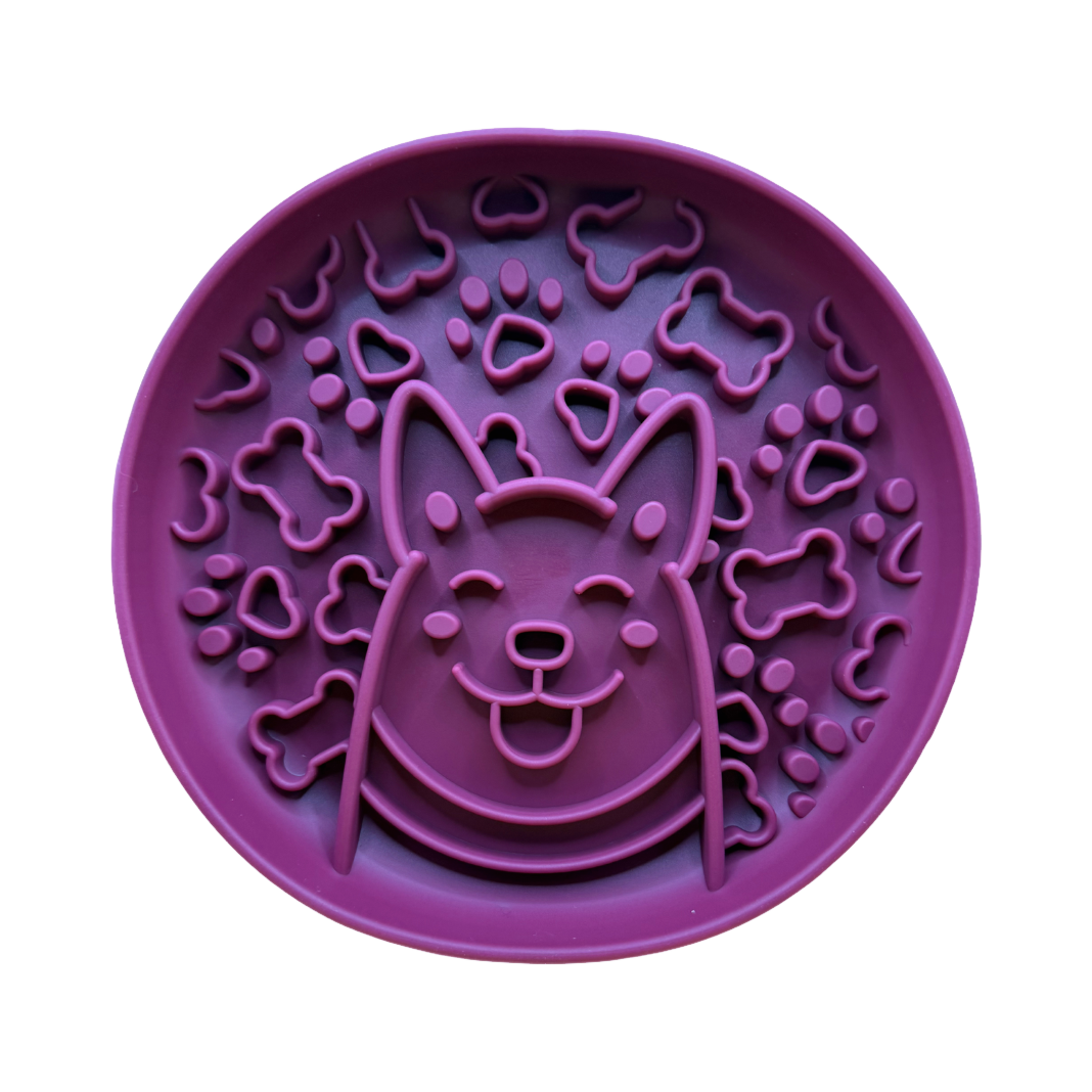 Gamelle corgi violette vue de dessus
