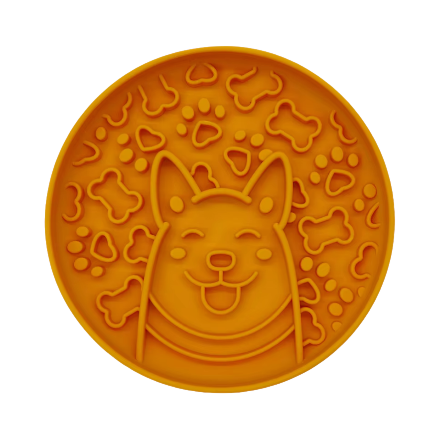 Gamelle corgi orange vue de dessus