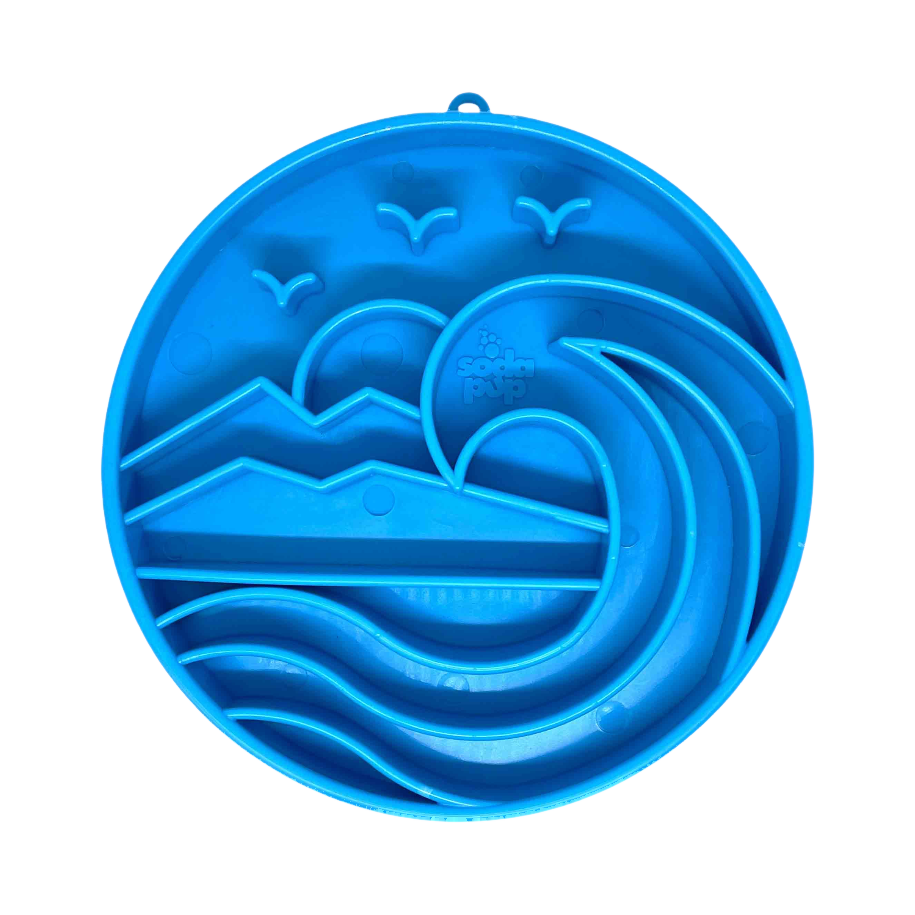 Plateau bleu à motif montagnes et vagues, vide