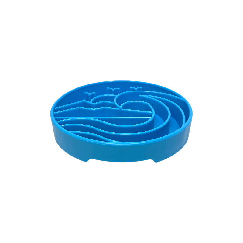 Plateau bleu vu de biais, bords relevés
