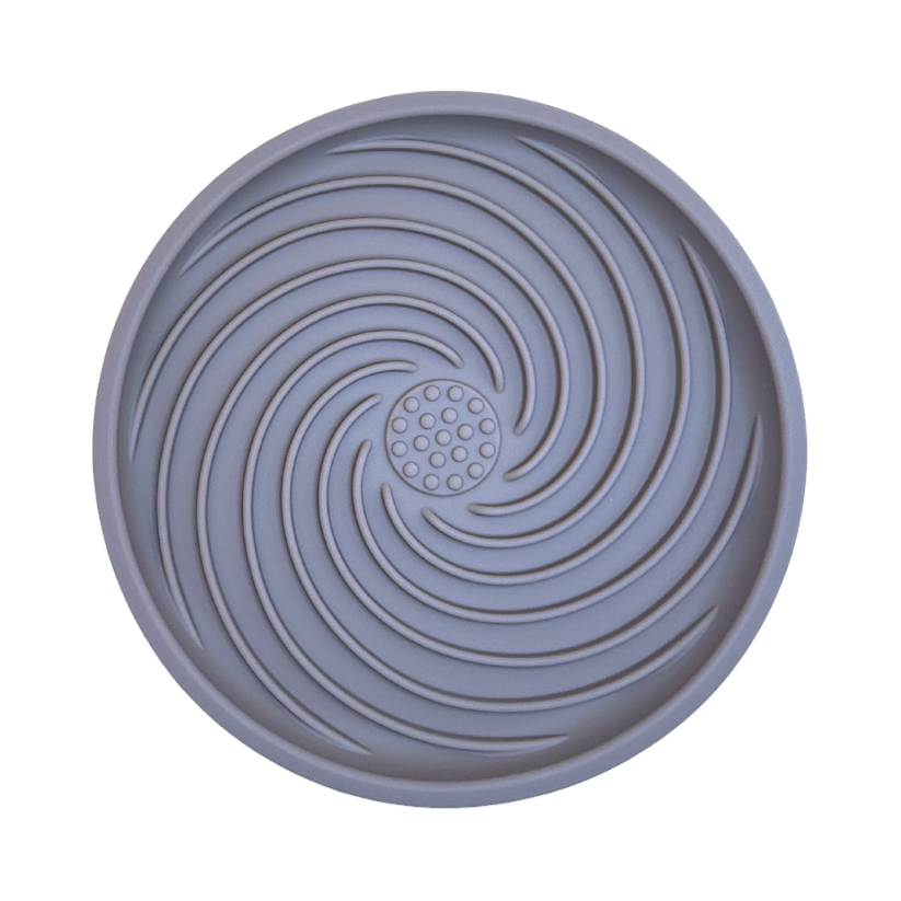 Disque gris à spirale vu de dessus