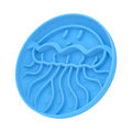 Assiette bleu ciel en relief méduse et tentacules ondulés