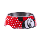 Écuelle rouge à pois blancs avec visage de Minnie