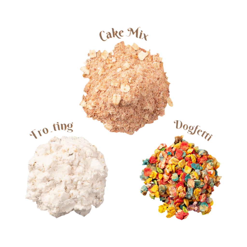 Contenu du kit : préparation, glaçage et Dogfetti colorés
