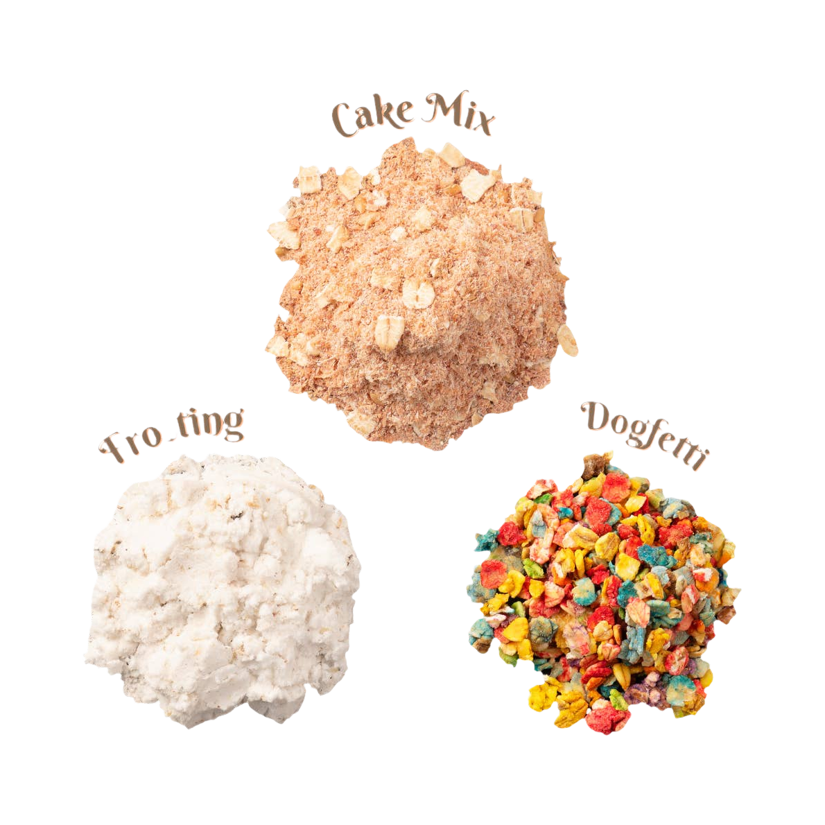 Contenu du kit : préparation, glaçage et Dogfetti colorés