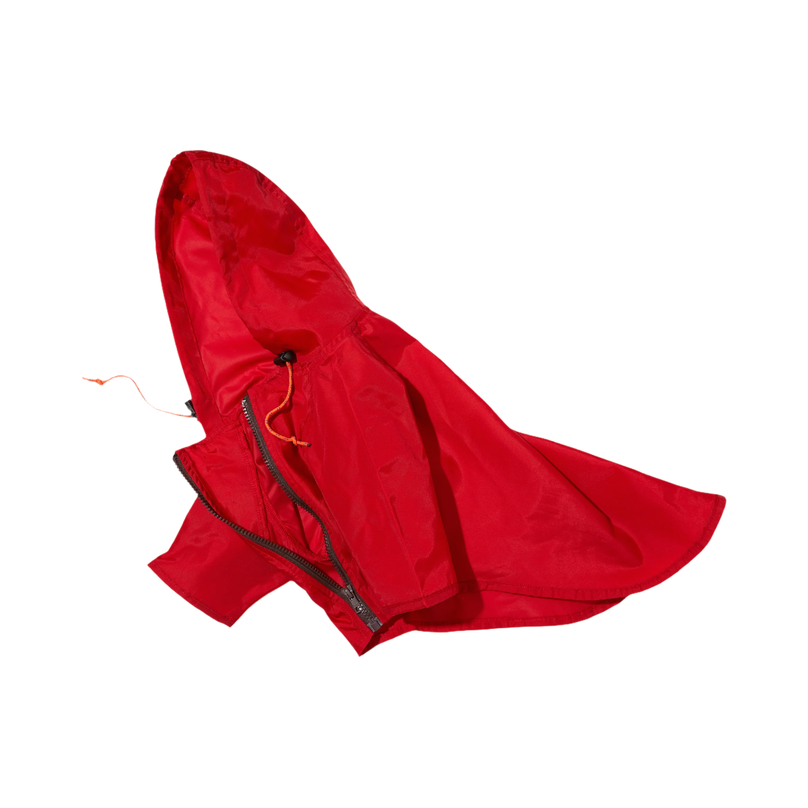 Imperméable rouge à capuche et cordon