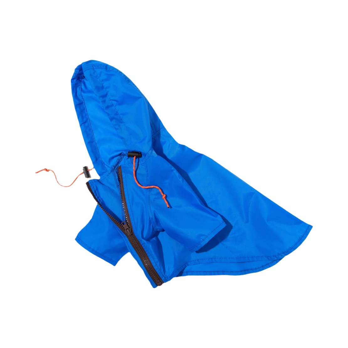 Imperméable bleu roi à capuche et cordon