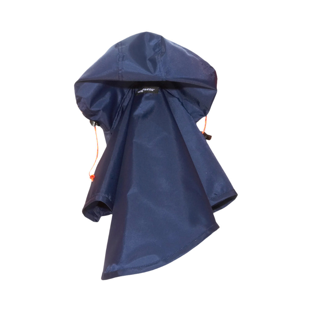 Imperméable bleu marine vu de dos