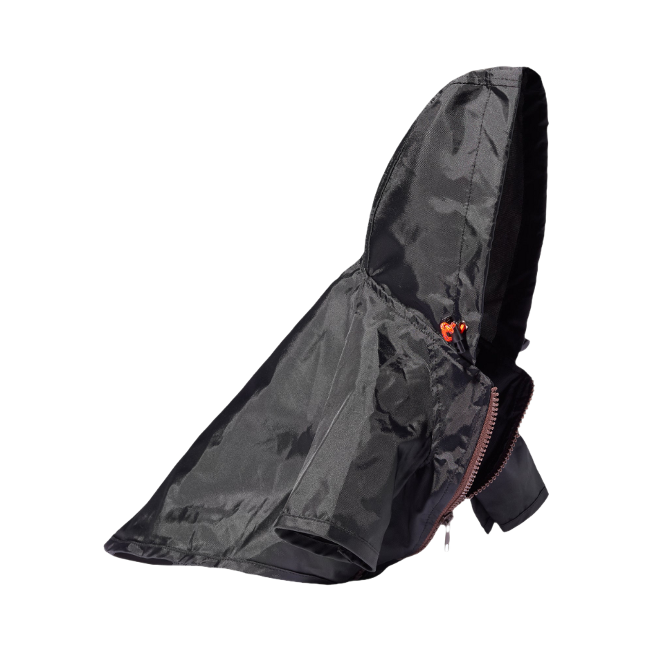 Imperméable noir à capuche