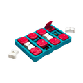 Plateau turquoise à clapets rouges et os blancs amovibles