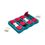 Plateau turquoise à clapets rouges et os blancs amovibles