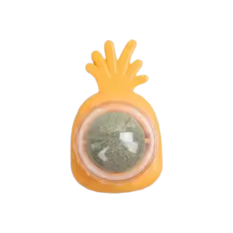Support ananas orange garni d'une boule de cataire