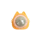 Support tête de chat orange garni d'une boule de cataire