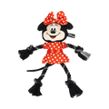 Minnie à robe rouge à pois et nœud, membres en corde noire
