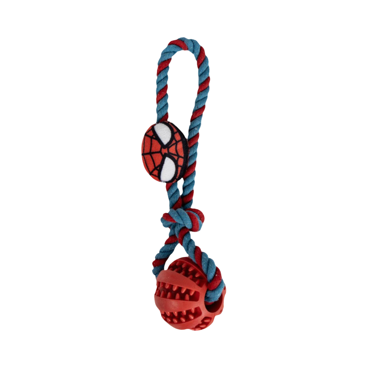 Corde bleue et rouge avec médaillon masque et balle rouge
