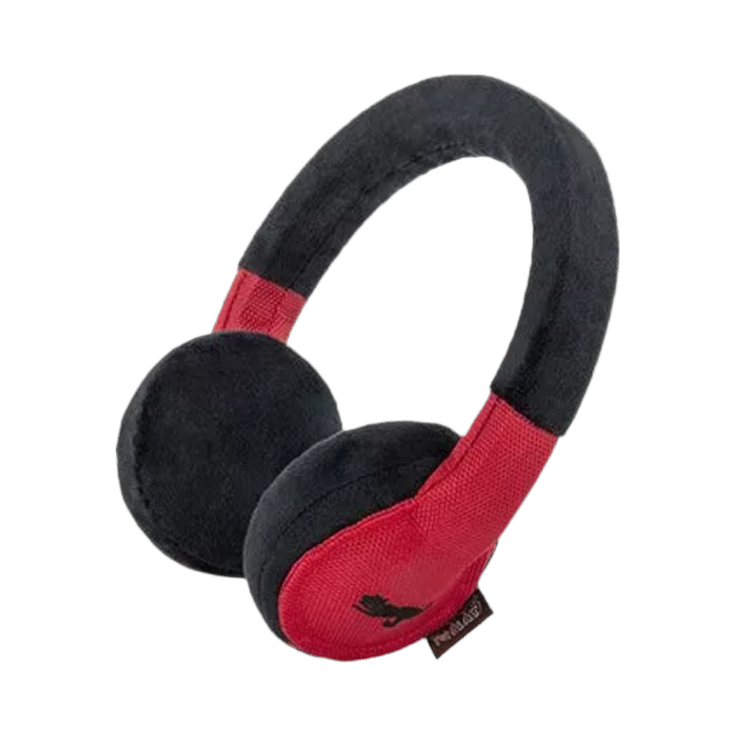 Casque rouge et noir à arceau rembourré