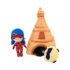 Tour Eiffel orange, Ladybug et Chat Noir caché dans l'entrée