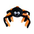 Araignée noire aux longues pattes orange et grands yeux ronds