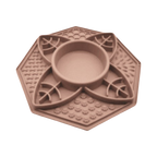 Plateau octogonal taupe avec bol central et zones texturées