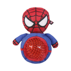 Peluche rouge et bleue du super-héros avec balle rouge à picots
