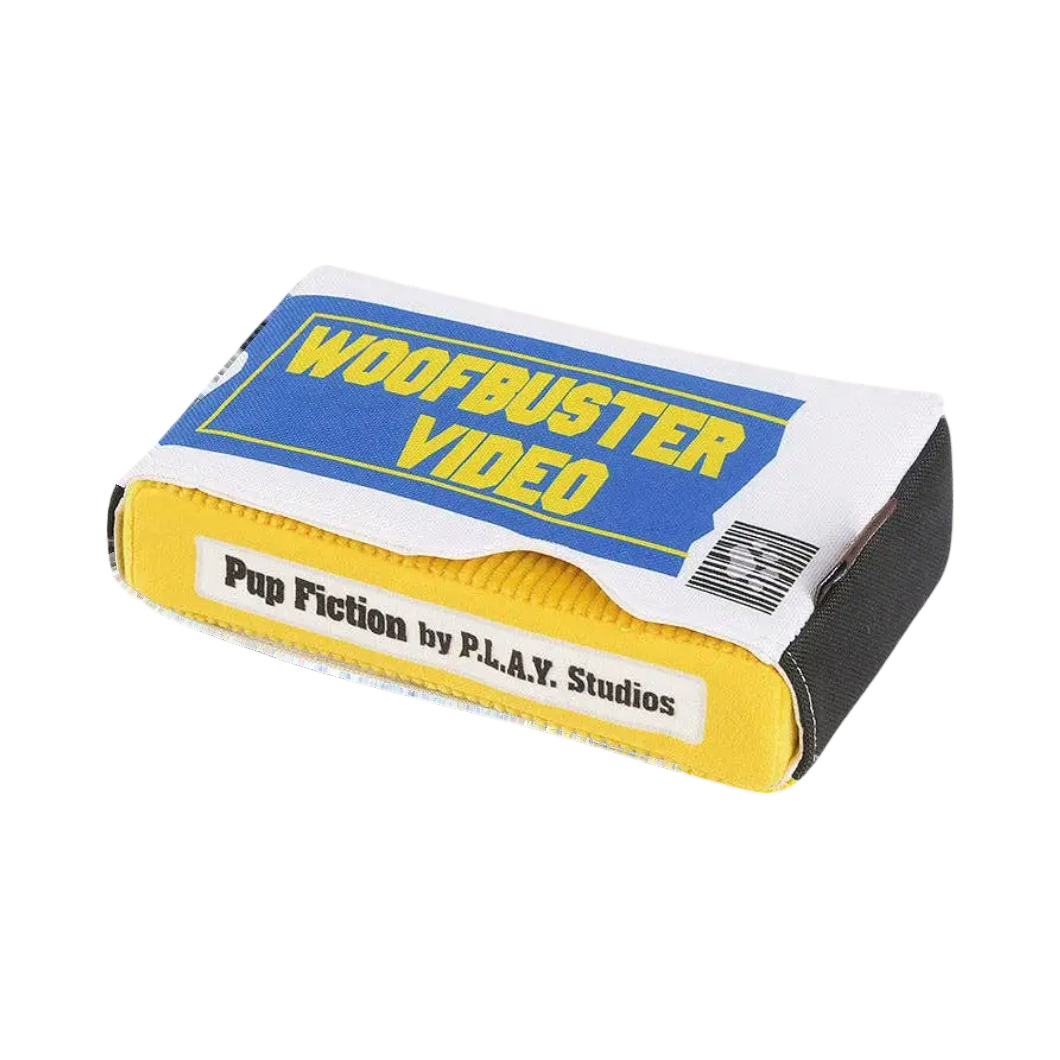 Boîtier de cassette bleu et jaune posé à plat