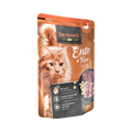 Sachet orange Leonardo Ente + Käse illustré d'un chat roux