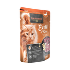 Sachet orange Leonardo Ente + Käse illustré d'un chat roux