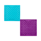 Deux tapis carrés turquoise et violet