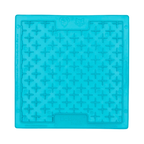 Tapis carré turquoise à motifs croisés
